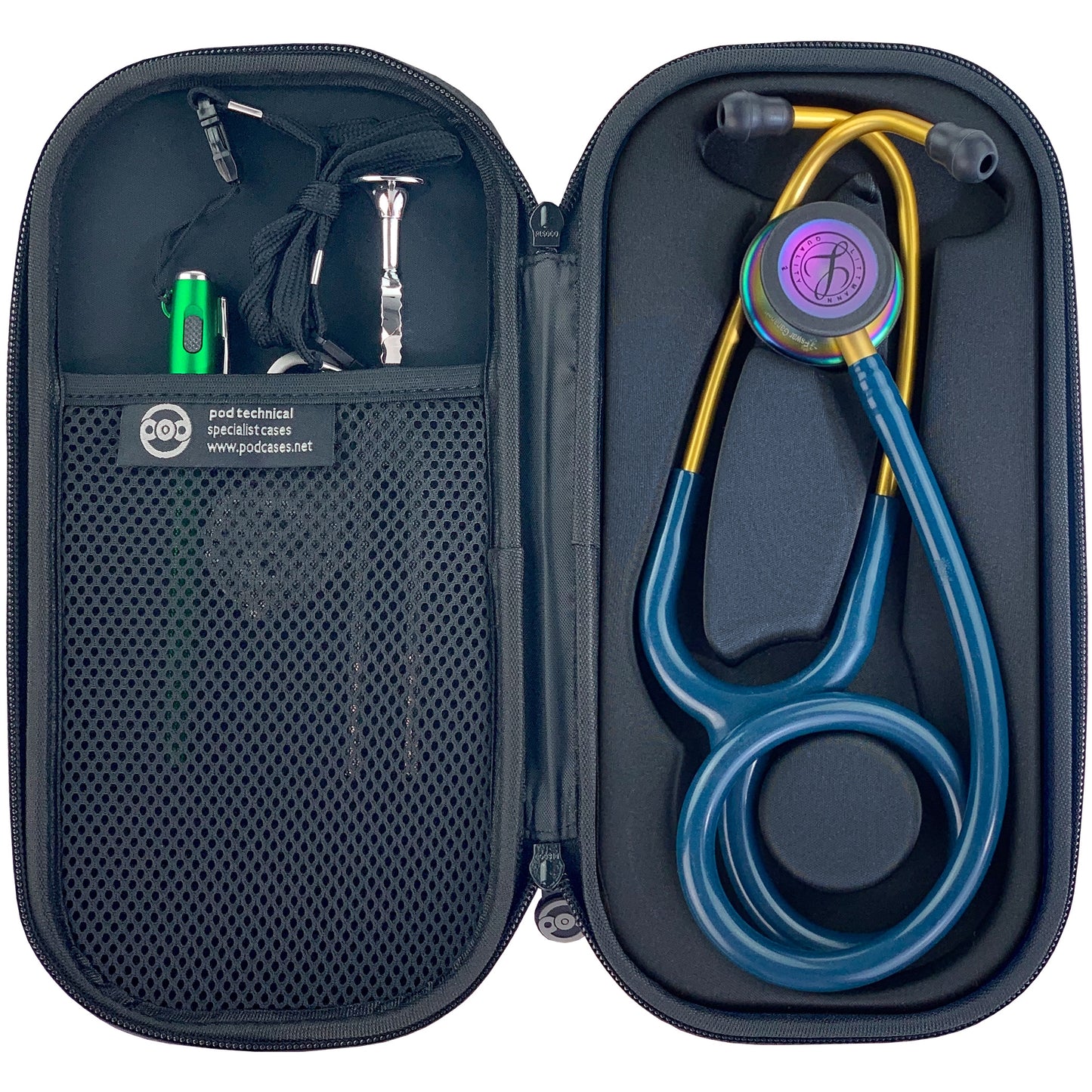 Pod Technical Classicpod Micro Stethoscope Case for Littmann Classic Stethoscopes - Carbon - Freshers Voucher - Pod Technical