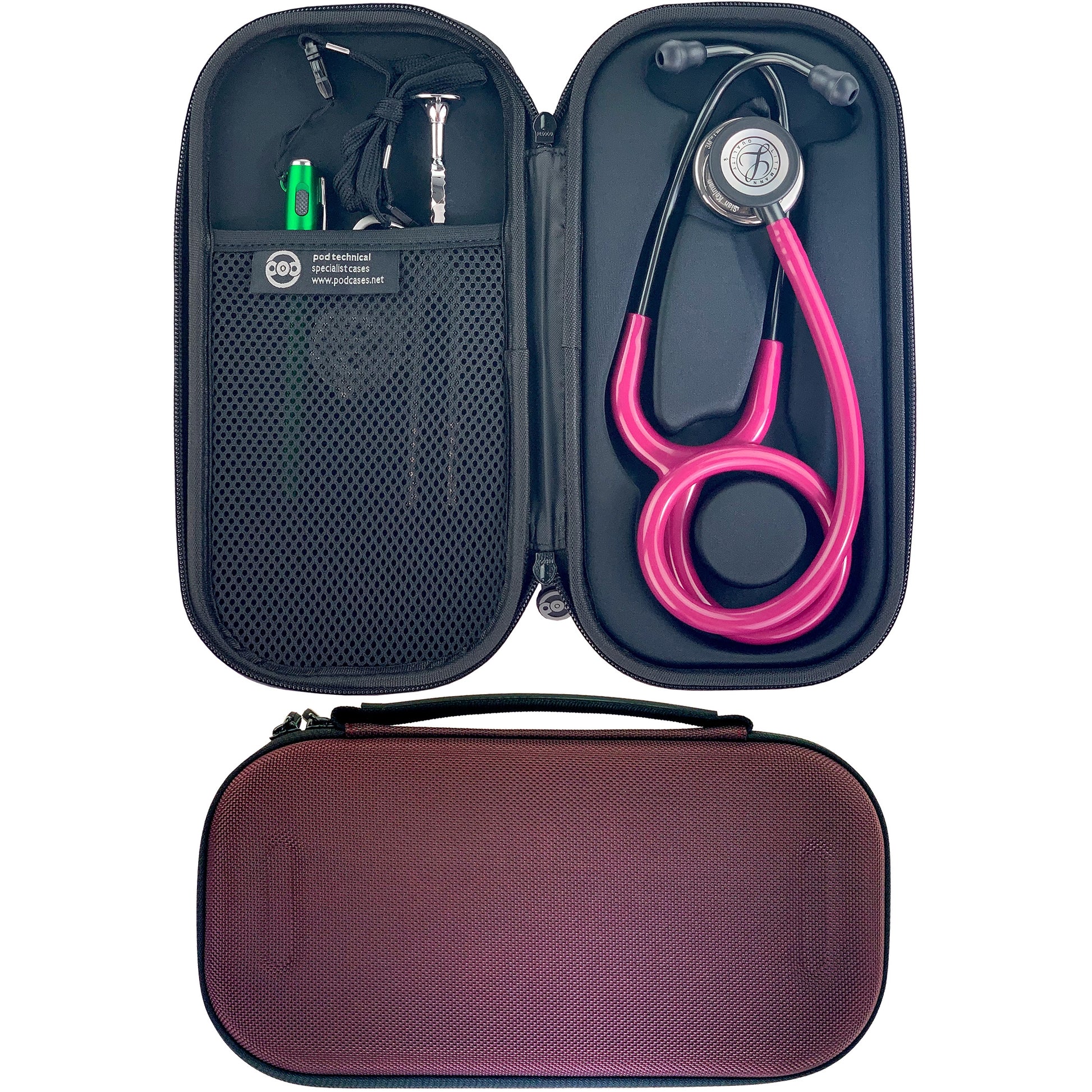 Pod Technical Classicpod Micro Stethoscope Case for Littmann Classic Stethoscopes - Burgundy - Pod Technical