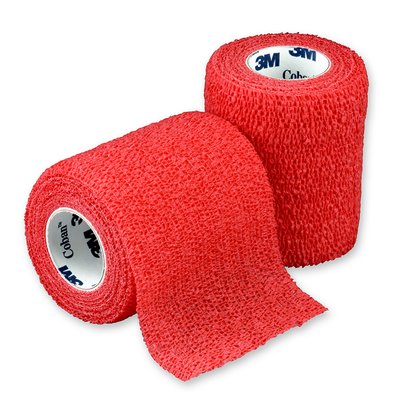 3M Coban Self-Adherent Bandage - Red - 7.5cm x 4.5m x 24 - 
