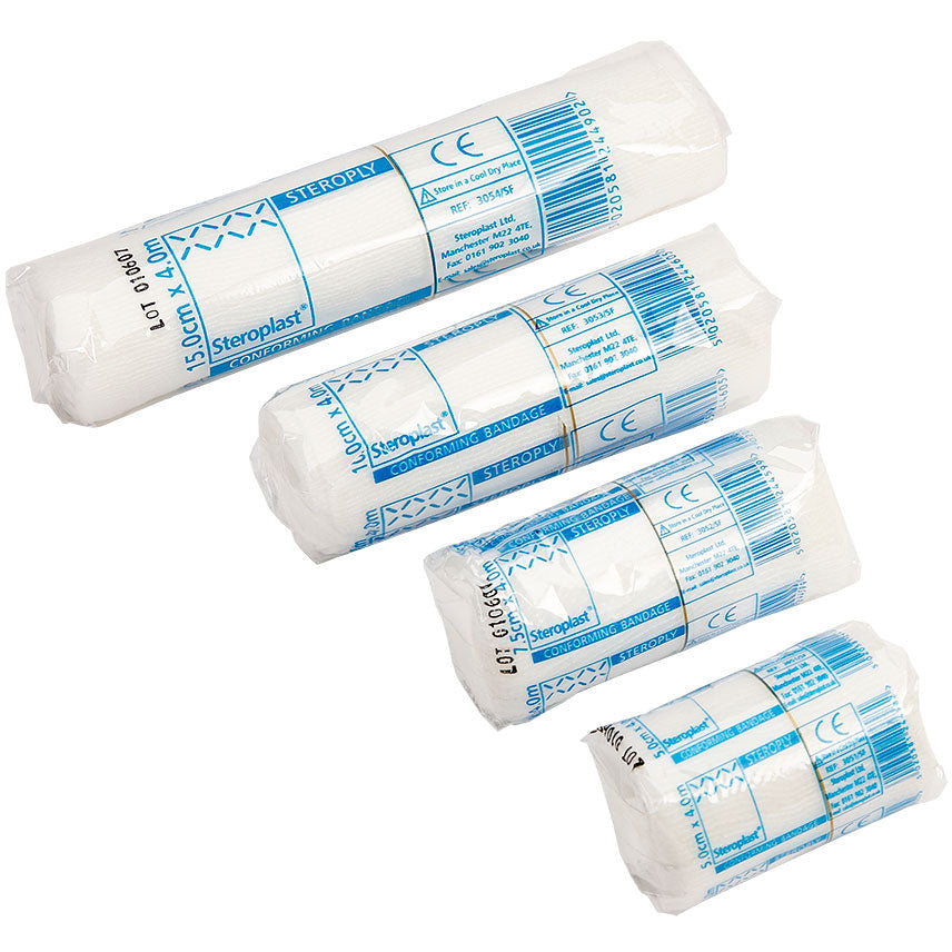 Steroplast CONFORME Bendaggio Elasticizzato 5cm X 4m, Confezione Da 12 Rotoli Sterili