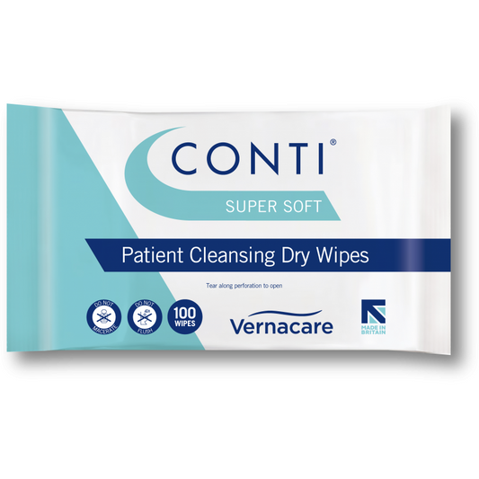 Conti® Supersoft Large Wipe  30cm x 28cm - 1 case of 16 packs of 100 Wipes