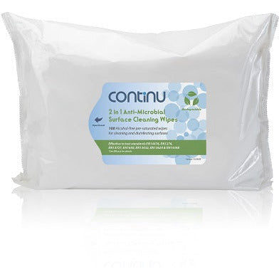 Continu 2 in 1 Biodegradable Wipes - Pack of 100