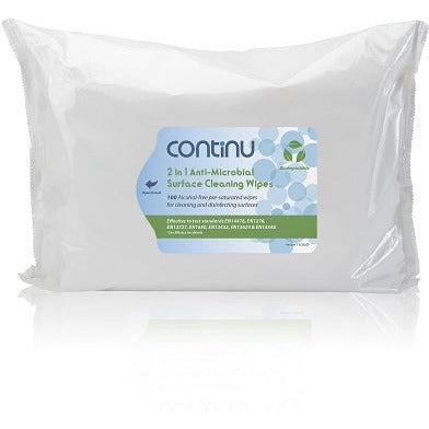Continu 2 in 1 Biodegradable Wipes - Pack of 100 - Continu