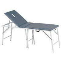 Portable Fixed Height Folding Couch: Grey Upholstery