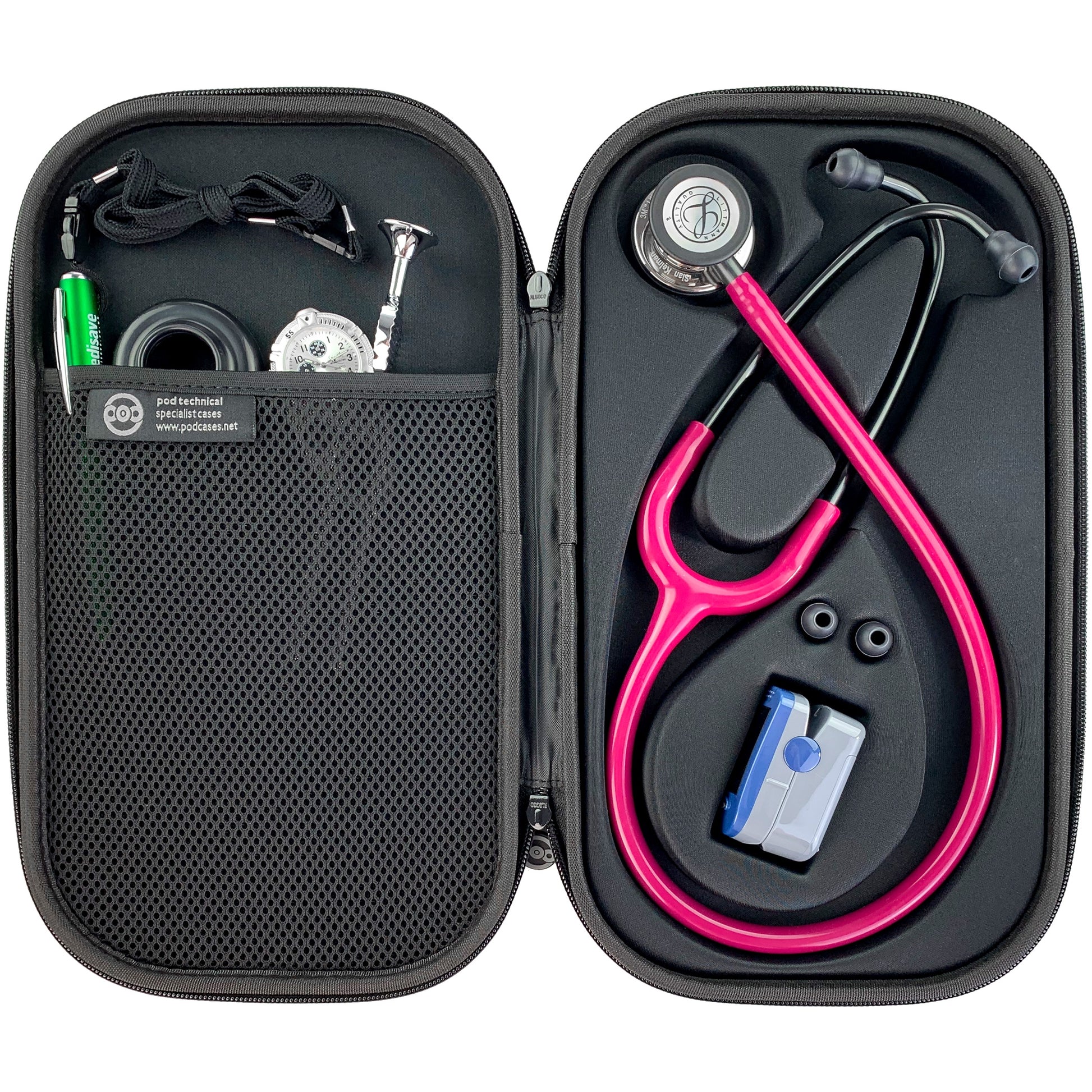 Pod Technical Cardiopod II Stethoscope Case for all Littmann Stethoscopes - Raspberry - Pod Technical