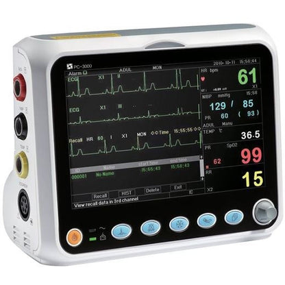 ProAct PC-3000 Patient Monitor(SpO2 Analog, PR, Resp Rate, NIBP, ECG, Temp) Ad sft sensor - Battery Only