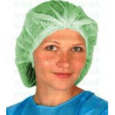 Premier Pleated Mob Caps - GREEN - per Case of 1000