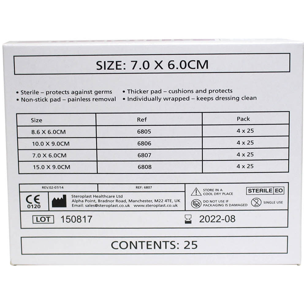 Steropore Non Woven Adhesive Dressing 6 x 7cm - Box of 25