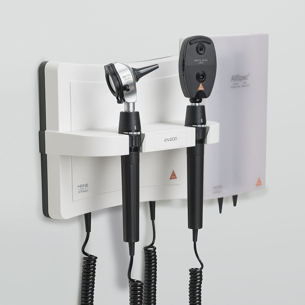 EN 200 Kit with EN 200 Wall Transformer, K 180 F.O. Otoscope, K 180 Ophthalmoscope - Heine