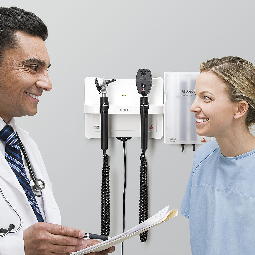 EN 200 Kit with EN 200 Wall Transformer, K 180 F.O. Otoscope, K 180 Ophthalmoscope - Heine