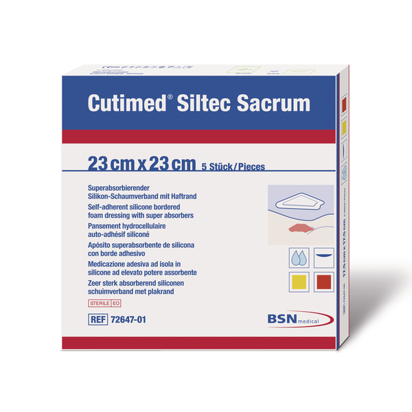 Cutimed Siltec Sacrum (Sterile) 23cm x 23cm Pack of 5 - BSN