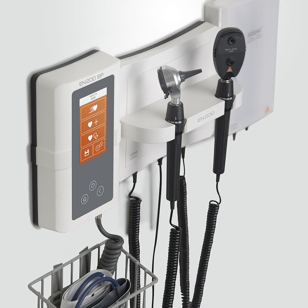 HEINE EN200 LED Wall Diagnostic Station - With Beta 400 LED Otoscope & Beta 200 LED Ophthalmoscope - Heine