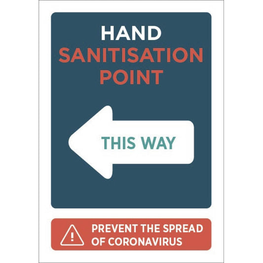 Hand Sanitation Point This Way (Left) - A3 - Single - Discontinued