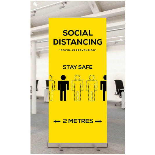 800mm Social Distancing Roller Banner - Discontinued