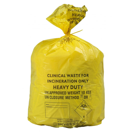 Large Yellow Medium Duty Clinical Bag - Roll Of 50 - GV Health