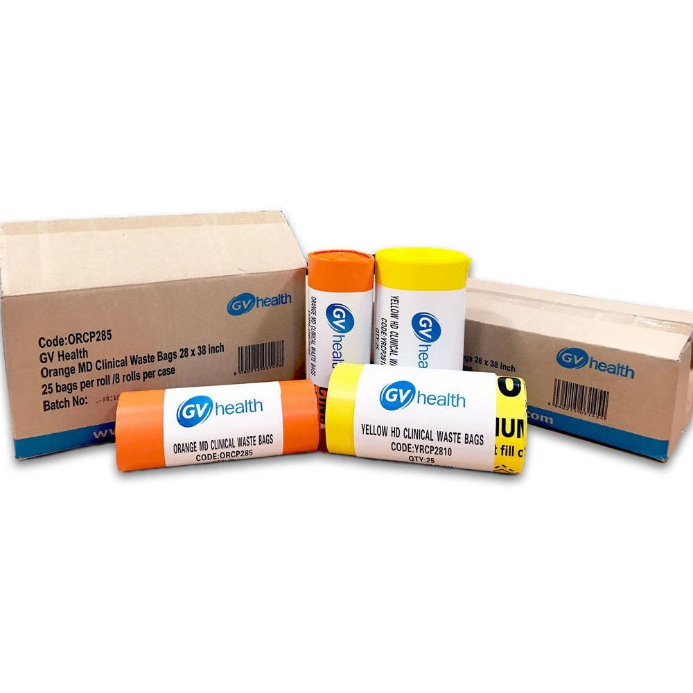 Large Yellow Medium Duty Clinical Bag - Roll Of 50 - GV Health