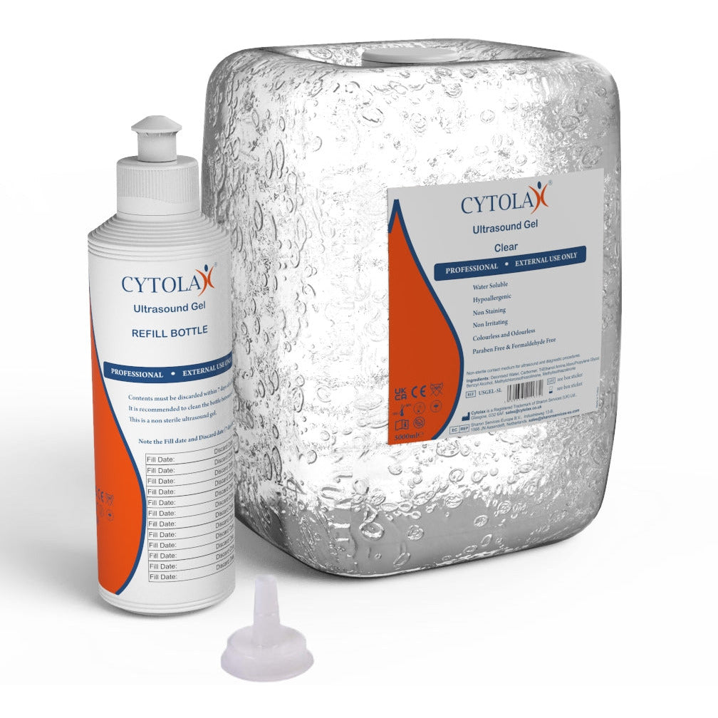 Cytolax Clear Ultrasound Gel 5 Litre with Refill Bottle Medisave UK