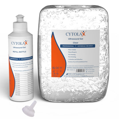 Cytolax Clear Ultrasound Gel - 5 Litre with Refill Bottle - Cytolax