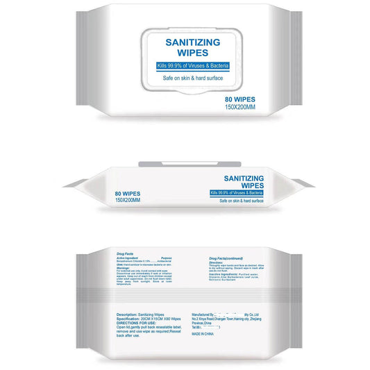 Hand & Surface Wipes 150 x 200mm - Pack of 80 - Safety First Aid