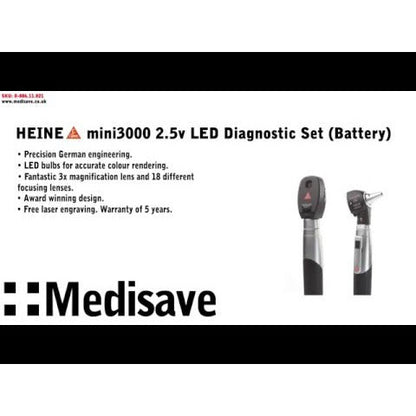 HEINE mini3000 2.5v LED Diagnostic Set with AA Battery Handle