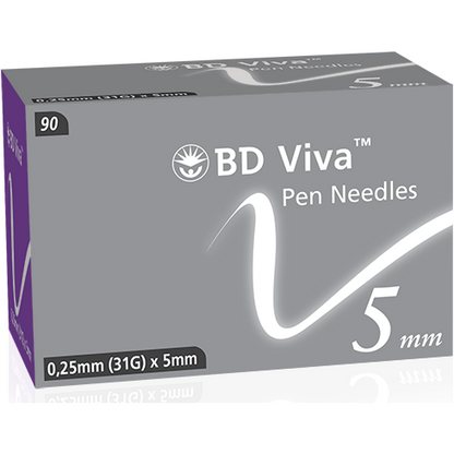 BD Viva™ Pen Needles 0.25mm (31G) x 5mm - Box of 90