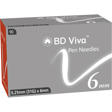 BD Viva™ Pen Needles 0.25mm (31G) x 6mm - Box of 90