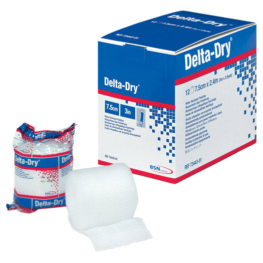 Delta-Dry Water Resistant Cast Padding 7.5cm x 2.4m Pack of 12 - BSN