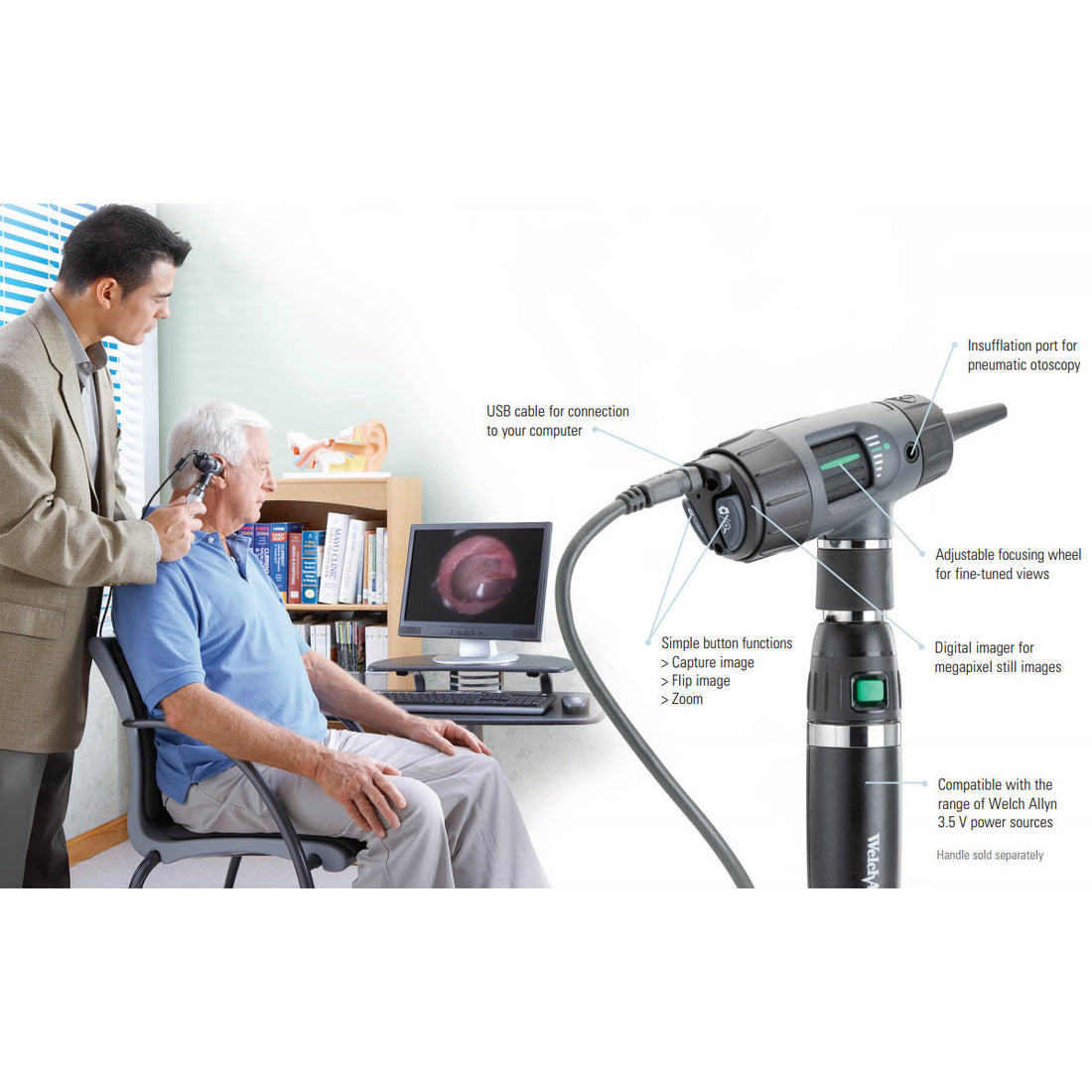 Welch Allyn Digital MacroView™ Otoscope - Head Only – Medisave UK