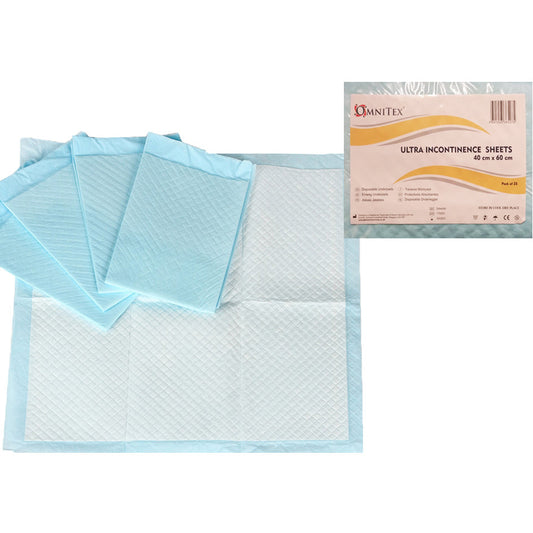 Incontinence Chair Pads / Inco Sheets 40 x 60cm - Pack of 25 [800ML ABSORPTION]