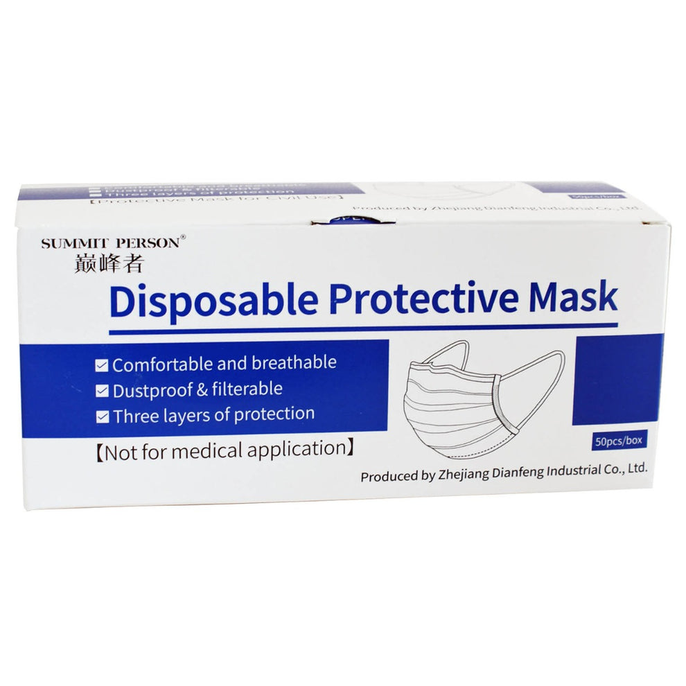 Black Face Masks Box of 50 Medisave UK