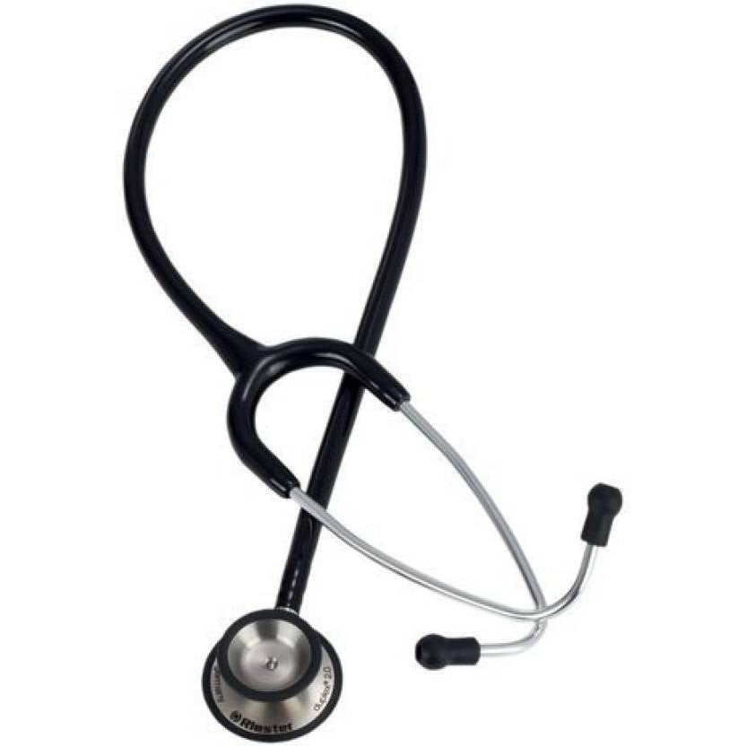 Riester Duplex 2.0 Dual-Head Stethoscope - Black Tubing Stainless Steel Chestpiece - Riester