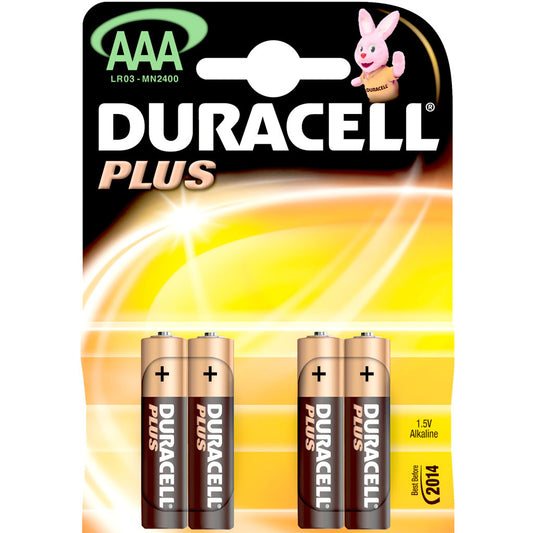 Duracell Plus AAA Batteries 4 pack