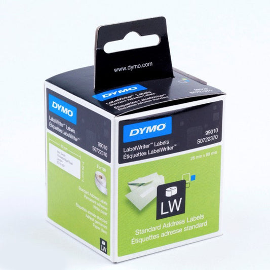 Dymo 99010 Standard S0722370 Paper Address Labels 28x89mm - Pack of 130 - Compatible