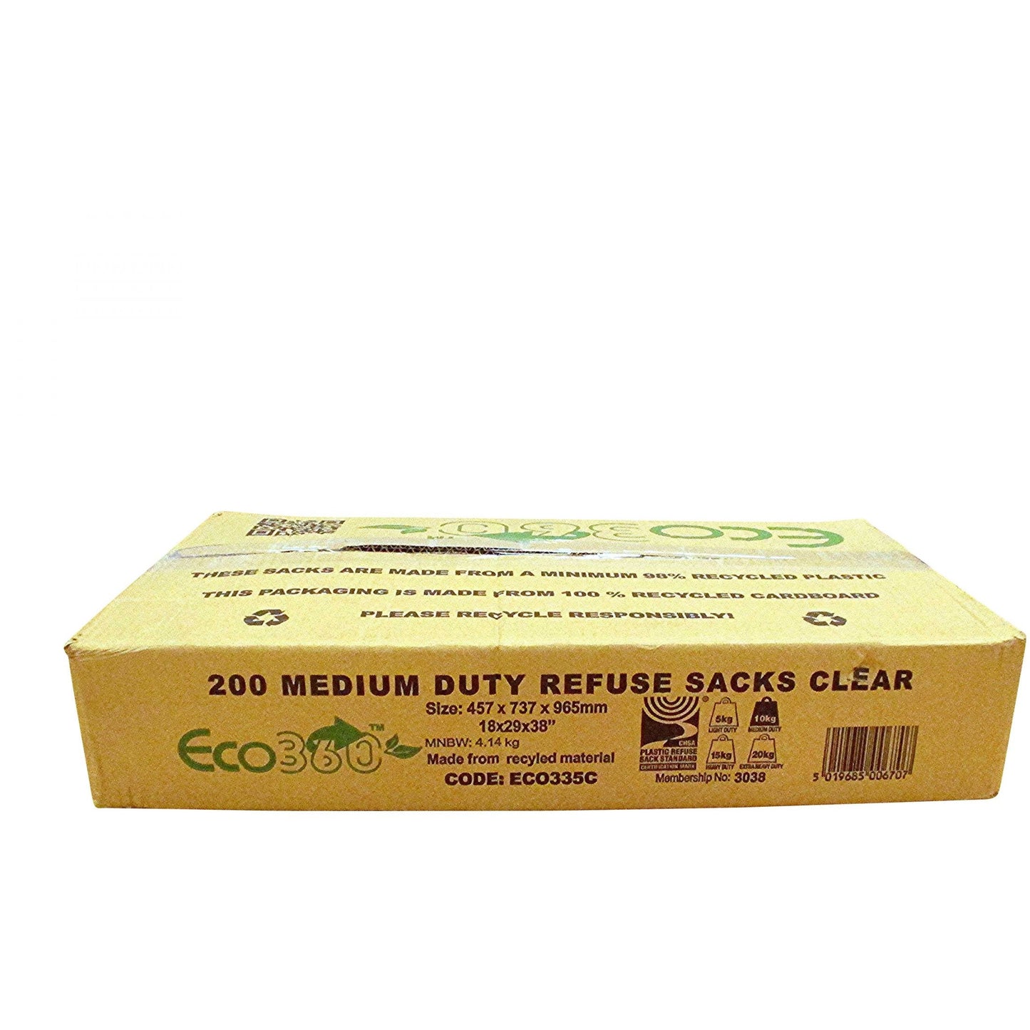 ECO 360 Medium duty - 18x29x38" Clear Bin Liner - EcoBag