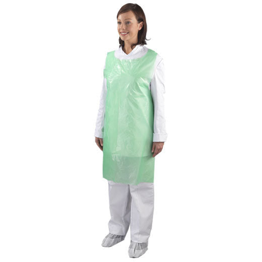 Green Disposable Polythene Aprons x 1,000 - 