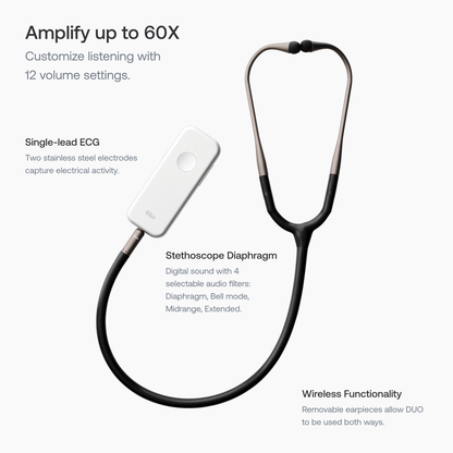 Eko DUO Digital Electronic Stethoscope and ECG with Bluetooth - Eko