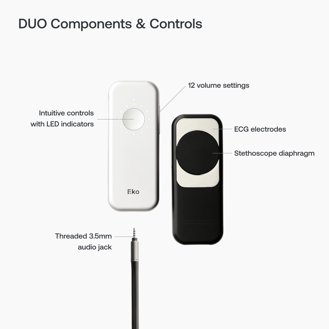 Eko DUO Digital Electronic Stethoscope and ECG with Bluetooth - Eko