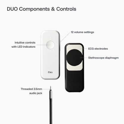 Eko DUO Digital Electronic Stethoscope and ECG with Bluetooth - Eko