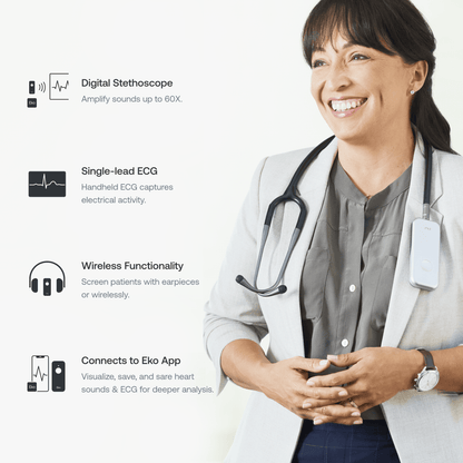 Eko DUO Digital Electronic Stethoscope and ECG with Bluetooth - Eko
