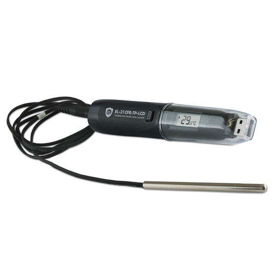 21CFR-Compatible  High Accuracy Thermistor Probe Data Logger with LCD