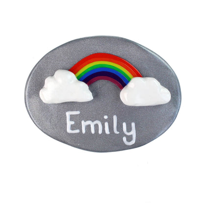 Handmade Rainbow Clay Name Badge