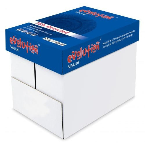 Evolution Value A4 Recycled Paper 80gsm White (Pack of 2500) - Evolution