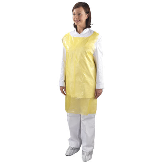 Yellow Disposable Polythene Aprons x 100