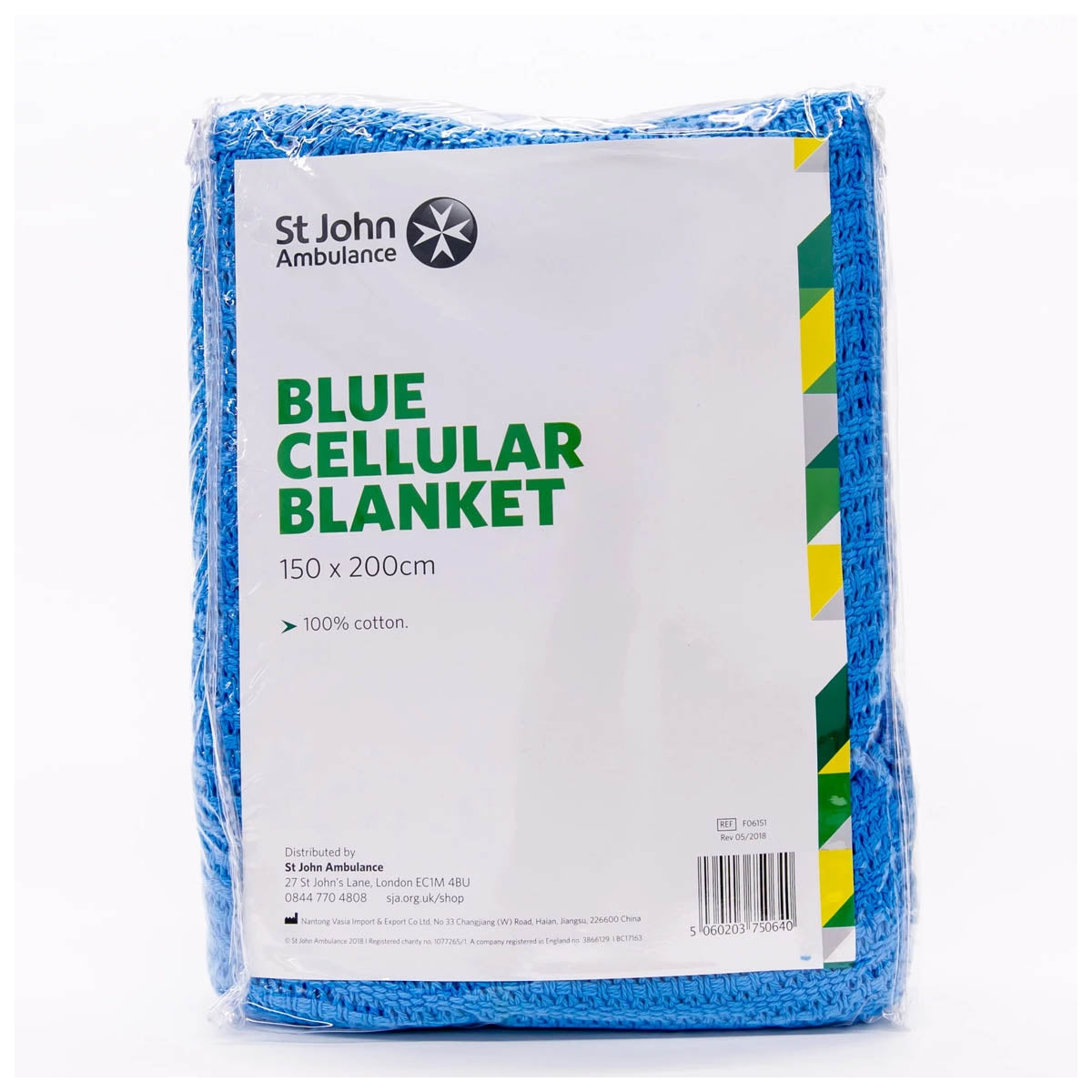 Blue Cotton Cellular Blanket Medisave UK