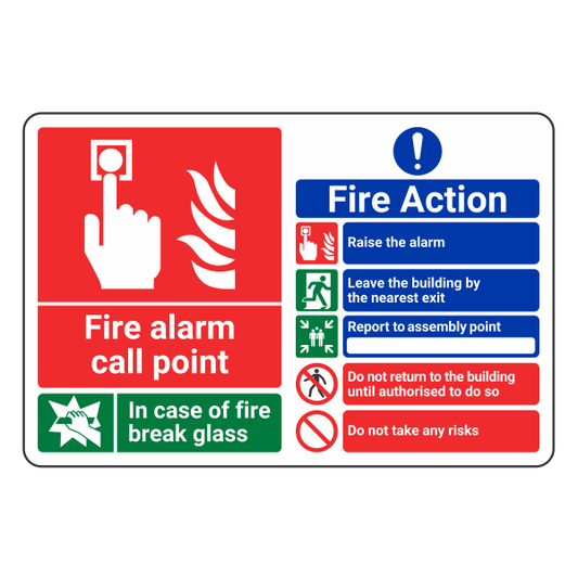 Fire Action Notice - Do Not Take Risks Multi Sign