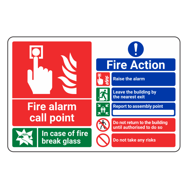 Fire Action Notice - Do Not Take Risks Multi Sign - Medisigns