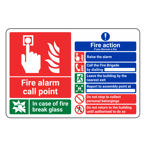 Fire Action Notice - If You Discover a Fire Multi Sign - Medisigns