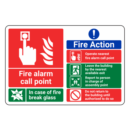Fire Action Notice - Do Not Return to Building Multi Sign
