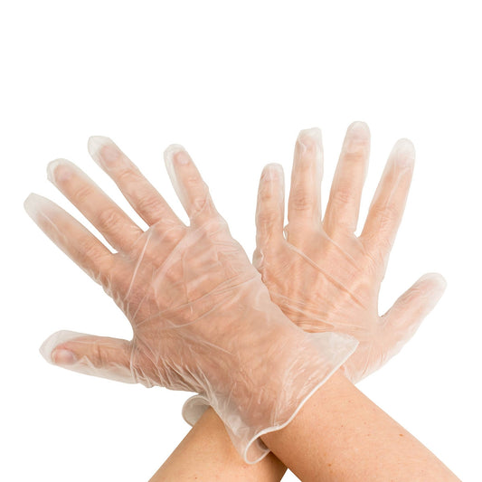 Clear Powder Free Vinyl Gloves - Box of 100 - Large - St John