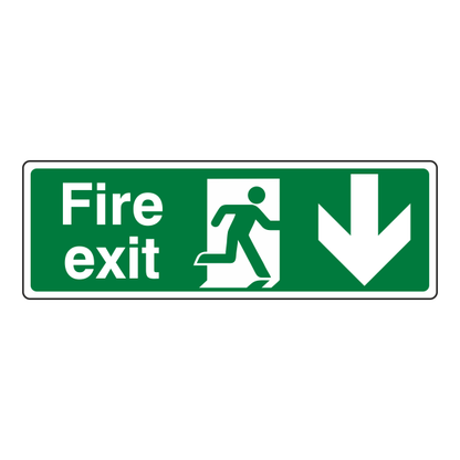 Fire Exit Sign - Arrow Down - Medisigns
